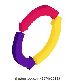 Icono de diseño isométrico conceptual de reciclaje