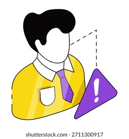 Icono de diseño isométrico conceptual del error del usuario 