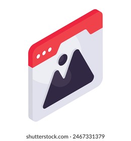 Conceptual isometric design icon of web landscape