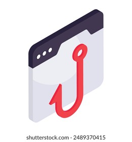 Konzeptionelles Icon für isometrisches Design von Web-Phishing
