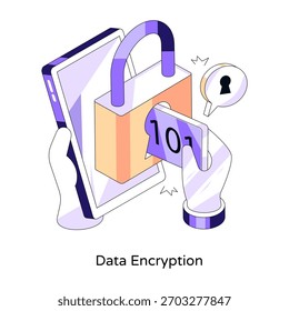 Ilustración de diseño isométrico conceptual de cifrado de datos