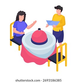 Ilustración de diseño isométrico conceptual de la cena