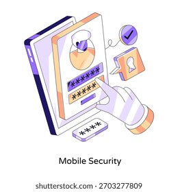 Konzeptionelles isometrisches Design, Illustration des mobilen Zugangs