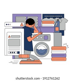 Conceptual Laundry Delivery Service Illustration
