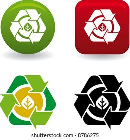 conceptual leaf recycling symbol