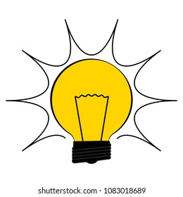 Conceptual lightbulb icon with a brain