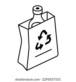 Conceptual line design icon of bottle recycling 