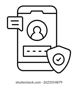 Conceptual Line design icon of mobile login security