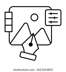Conceptual Line design icon of photo design