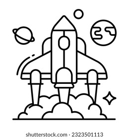 Icono de diseño de línea conceptual de proyectil 