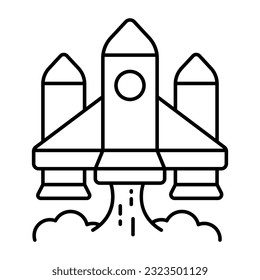 Conceptual line design icon of projectile 