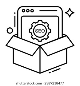Conceptual line design icon of se website 