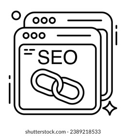 Conceptual line design icon of se website 