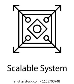 
A conceptual line icon design of scalable system
