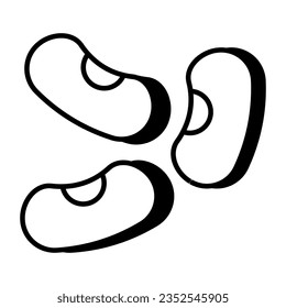 Konzeptuelles lineares Design-Symbol für Bohnen