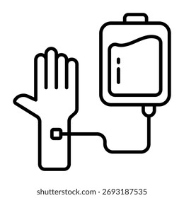 Icono conceptual del diseño lineal de la donación de sangre 