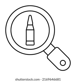 Icono de diseño lineal conceptual de la investigación de viñetas