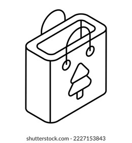 Konzeptuelles lineares Design Symbol für Weihnachtsshopping 