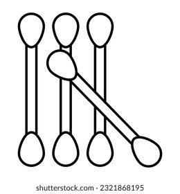 Conceptual linear design icon of cotton buds 