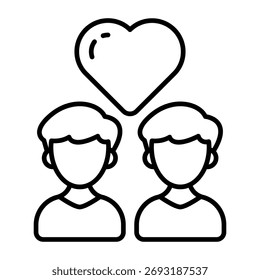 Conceptual linear design icon of empathy 