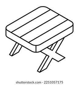 Conceptual linear design icon of folding table 