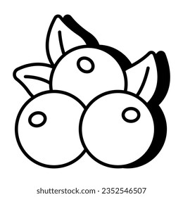 Konzeptuelles lineares Design-Symbol für Hellbeeren 