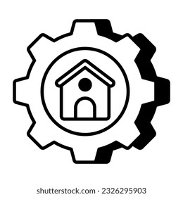 Icono de diseño lineal conceptual del ajuste del hogar