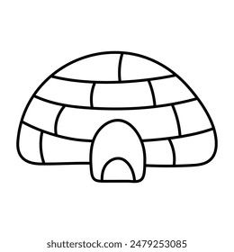 Conceptual linear design icon of igloo 

