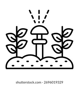 Konzeptuelles lineares Design Symbol der Bewässerung 