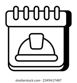 Icono de diseño lineal conceptual del recordatorio del día laboral