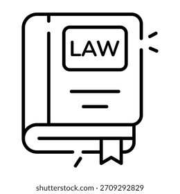 Icono de diseño lineal conceptual del libro de leyes