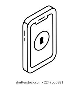 Conceptual linear design icon of mobile access