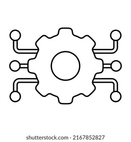Conceptual linear design icon of network setting