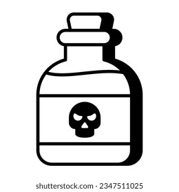 Conceptual linear design icon of poison 