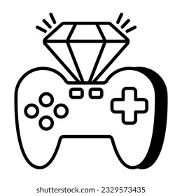 Icono de diseño lineal conceptual del juego premium 