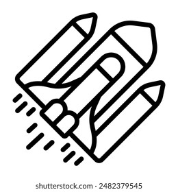 Conceptual linear design icon of projectile 

