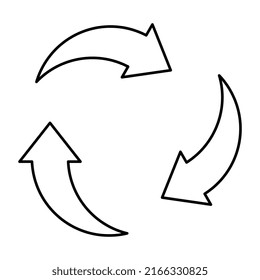 Conceptual linear design icon of recycle