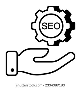 Conceptual linear design icon of search engine optimization 