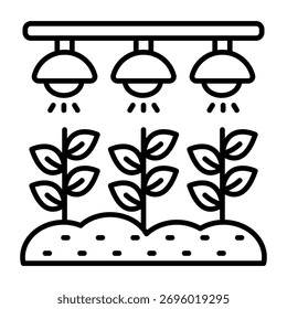 Icono de diseño lineal conceptual de la agricultura inteligente 