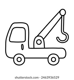Conceptual linear design icon of tow truck 

