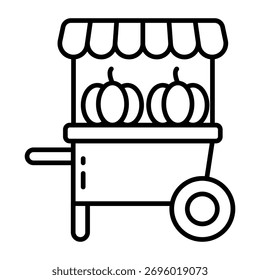 Icono de diseño lineal conceptual de Carrito vegetal