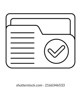 Icono de diseño lineal conceptual de la carpeta verificada