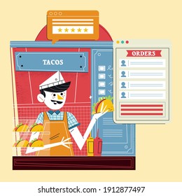 Conceptual Local Tacos Illustration Vector