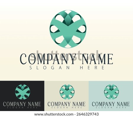 A conceptual logo design with a unique spherical theme.