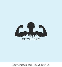 A conceptual logo for gym or fitness club in city