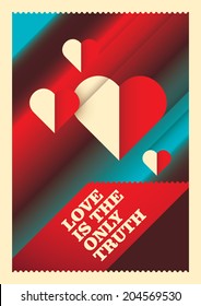 Afiche de amor conceptual en color. Ilustración vectorial.