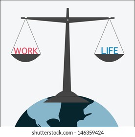 Conceptual mini planet work balance with life