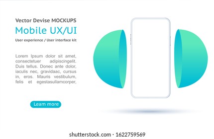 A conceptual mobile phone. for user interface, user experience presentation. UI UX Flowchart Design Vector Illustration