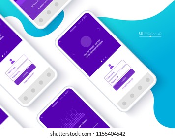 Conceptual mobile phones for user interface, user experience presentation. Smartphone mock-up. Mobile app interface design concept. Vector eps 10.