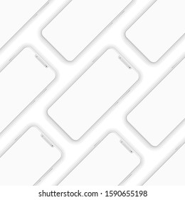 Conceptual mobile phones for user interface, user experience presentation. Smartphone mock-up. Mobile app interface design concept. Vector eps 10. White smartphone minimalistic design template